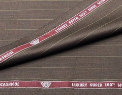Holland & Sherry Brown Green Stripe Wool Cashmere Silk Fabric – 3.80m x 1.50m