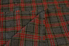 47″ X 60″ wide Grey/Red Woven Plaid Fabric