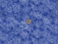 Remnant of Fabric Fat Eighth 9X21 Crafts, Quilting, Blue Floral
