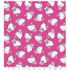 20″L x 45″W Sanrio Hello Kitty Sweet Hot Pink Cotton Fabric 77628
