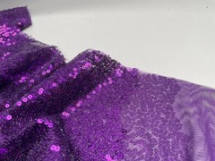 3mm Fabric Material Sequins Glitter Pailletes 120cm Wide Sparkling PURPLE Sequin