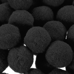 Pom Felt Balls Fabric 1cm 10mm Black for Crafts Project DIY 100 Pcs