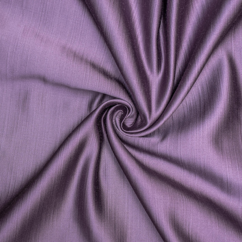 Purple Heavy Satin Fabric by the Yard, 1 Yard Purple Satin Fabric