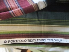 Portfolio Textiles Striped Upholstery Fabric Burgundy Green Blue Black 3.5 yards
