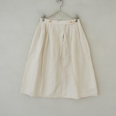 homspun Linen-Cotton Tuck Skirt Size S (sk33-2512-424)