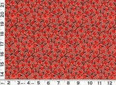 Dark Red Roses with Vines on Dk Orange Quilting & Sewing Fabric by Yard #749