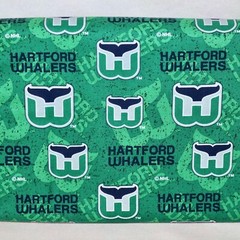 Hartford Whalers ~ Logo On Logo Pattern NHL Cotton Fabric 1/4 Yard 9” X 44”