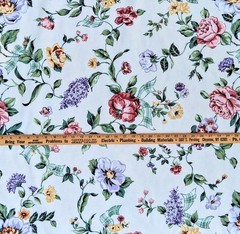 VTG 5th Avenue Designs Floral Upholstery Fabric Cotton 53″ X By The Yard