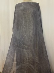 100% Silk Chiffon w/ Lurex Gold Stripes & Wave Gray Fabric By the Yard 44″ Wide