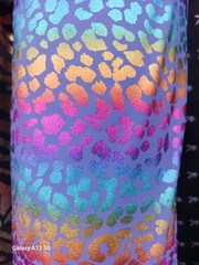 1 yard 4 way stretch Spandex Swimwear And Halloween Costumes RainbowLeopard Foil