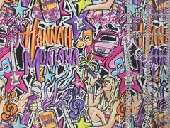Custom 100% Cotton Woven Fabric Hannah Montana Tv Show by the 1/4 Yard 9×56