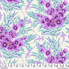 Fat Quarter Free Spirit Tula Pink “Floral Reef” Shadow Sharks Ultraviolet Cotton