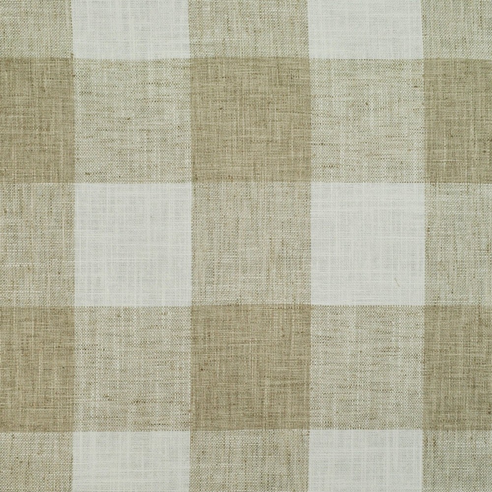 Check Please Sand Tan White Linen-Like Woven 4.5 Buffalo Check PKaufmann Fabric