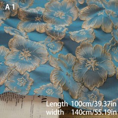 1M Jacquard Gold Embossed Bubble Cloth Fabric Soft Elegant Skirt Dress Material