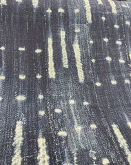 Navy Blue Sikasso Painting Fabric Cotton Drapery Upholstery by the yard