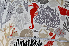Nautical Sea Horse Shore Design Shells Mill Creek Fabrics 80″ x 54″ Upholstery
