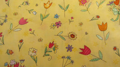 Spring Into Spring Cotton Fabric Pat Yuille for MMFab Yellow Fun Flowers 33 x 54