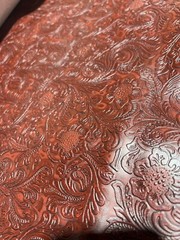 Durango Vintage Western Floral Oxblood Vinyl Fabric by The Yard DIY Upholster