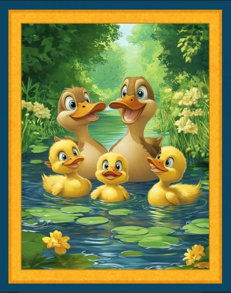 *PANEL* 36×45 HAPPY QUACKERS – CUTE! COTTON – BABY QUILT – SHARP DIGITAL