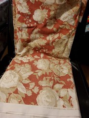 NEW Vintage Upholstery Fabric Salmom & Tan Floral 3 Yards NICE