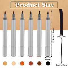 6 Pack Dual Tip Leather Dye Marker Pens 1 Count (Pack of 6), Grey