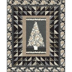 Robert Kaufman – Holiday Flourish Peppermint Twist – 24″ Tree Panel Black