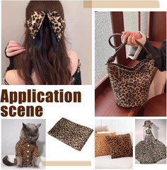 FINFERINSPIRE 2.1Yard Leopard Print Velboa Fabric 66.9Inch Wide Chocolate Polyes