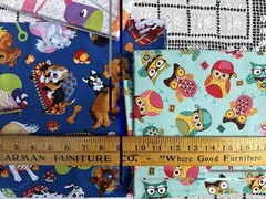 Novelty Cotton Fabric Lot Alexander Henry Michael Miller Zoo Owls Dogs Dolls