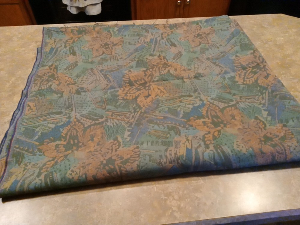 Upholstery Heavy Weight Botanical Design Fabric Earth Tones 7′ X 4′