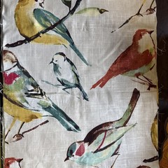 RICHLOOM Platinum BIRDWATCHER Meadow Linen Blend Drapery Fabric 15.5”x 138” #4