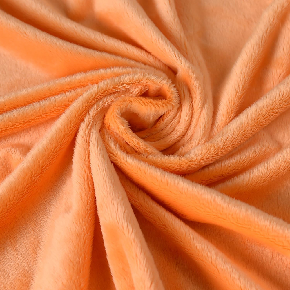 Orange Super Soft Minky Fabric by the Yard, 36″X60″ | Short Pile Smooth Plush Ma