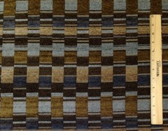 MILL CREEK MODE PRUSSIAN GEOMETRIC MODERN CHENILLE FURNITURE FABRIC BY THE YARD
