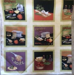 WILMINGTON PRINTS-AL DENTE PANEL #Q1655-44043-279 HOT PAD ITALIAN SQUARES
