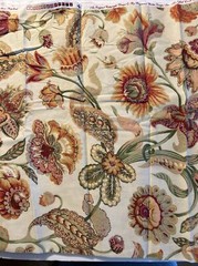 Mill Creek Floral EGGSHELL Drapery Curtain Valance Pillow Sewing Fabric 2.44 YDS