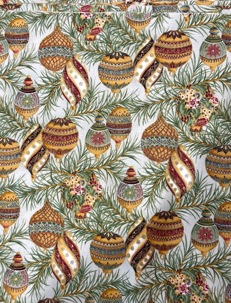 2 Pieces of Holiday Flourish by Robert Kaufmann Fabric 27″ Long by 40″ Wide each