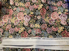 Garden Collectibles VIP Metallic Floral on Black Cotton Quilt Fabric Half Yard
