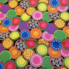Cotton Fabric Smith Milligan Possibilities For Avlyn Colorful Circles 1yd 5″