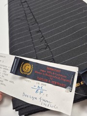 Taylor & Stewart Somerset Gray Pinstripe Wool Suiting Fabric England 6.4 Yd