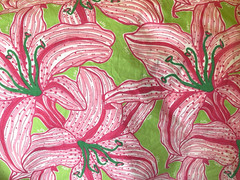 Lilly Pulitzer Y2K “Jumbo Lilly” Pinks & Greens 44″ W Cotton Fabric 13.5 Yards