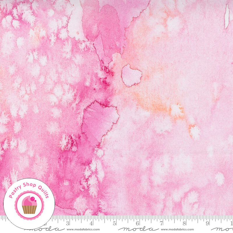 Moda FRESH AS A DAISY 8433 48 Pink Tonal CREATE JOY Quilt Fabric Watercolor
