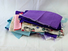 Various Fabrics Swatches 3.12 Lbs Cotton/Nylon/Polyester/Satin/Lace