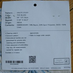 New VERVAIN Rxclusive Pattern Sample Fabric 100%Linen Floral Square Lot Of 2