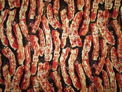 Bacon Strips Stacked Bacon Snacks Food Cotton Fabric BTHY