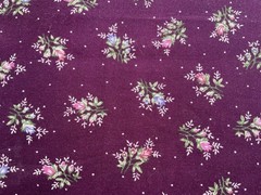 Fabric Cotton Little Pink Rose Purple Flower 44”x 43” 82