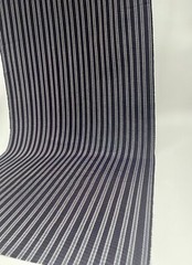 Silver Navy Striped Silk Luxurious Dupioni Fabric By 2 Meters.