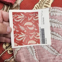 26″ Scalamandré Elsie de Wolfe printed linen fabric sample lot of 2