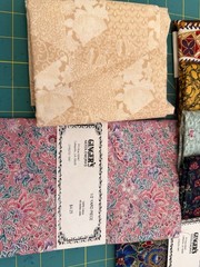 4 yards -8 piece 1/2 yard cuts Cotton Quilting Fabric Pink Metallic green blue