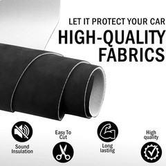 Black Suede Headliner Fabric 96″ L × 60″ W with Foam Backing, Automotive Inte…