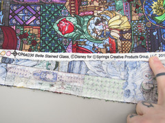 Disney Beauty and The Beast Fabric Belle Stained Glass Cotton Material 36″x44″