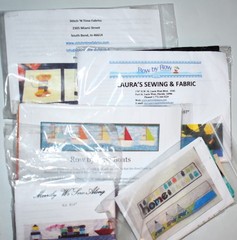 Lot of 5 Quilt Kits Patterns & Fabric Row By Row Boats Sewing Sailing Buttons
